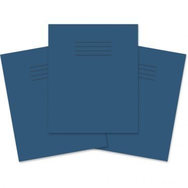 SCHOOL EXERCISE BOOKS 8mm LINES with Margin BLUE COVER A5 48 Page 163 x 202mm "Pack of 5"