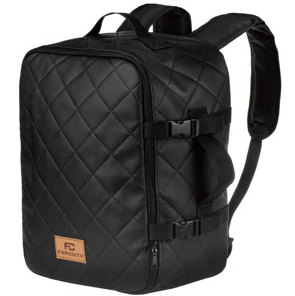 Handgepäck für Ryanair Multifunktions Handgepäck Rucksack gepolstert Flugzeugtasche Handtasche Reisetasche Rucksack gepolstertkoffer für Flugzeug Größe 40x25x20cm Schwarz Pik [102]