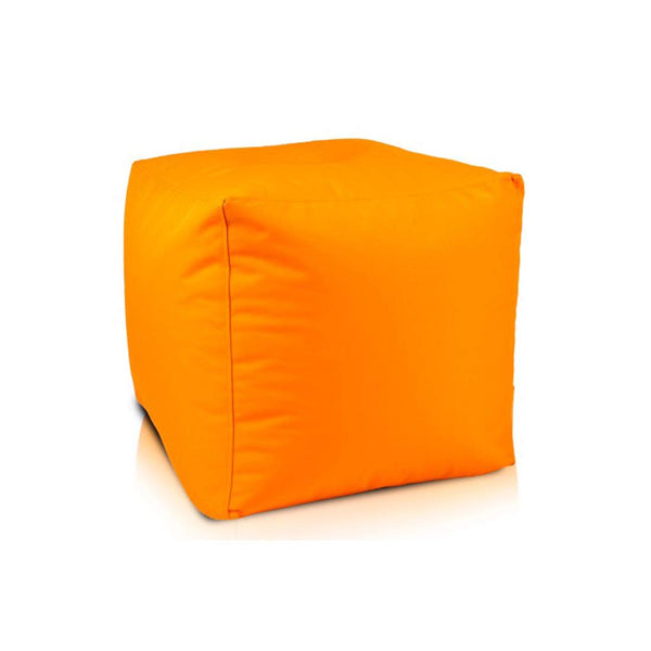 Ecopuf Cube L Pouf Fußstütze für den Außenbereich aus Polyester, wasserdicht, Oxford, 600D, Outdoor, mit Polystyrol-Kugeln, Dimm 50 x 50 cm