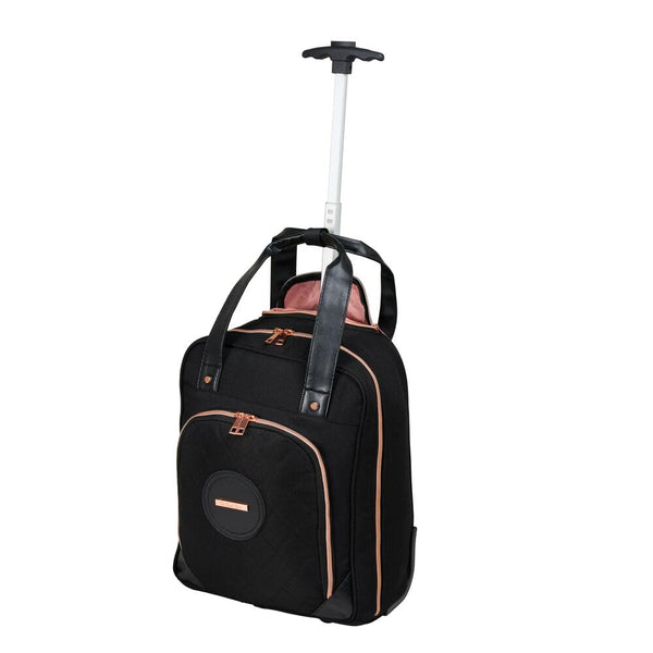 Cabin Max Vela Reisetasche 40x30x20, 24l, Wizz Air kompatibel, Reisetasche unter dem Sitz, Handgepäck Reisetasche mit Rädern (40 x 25 x 20cm, Schwarz mit Rollen)