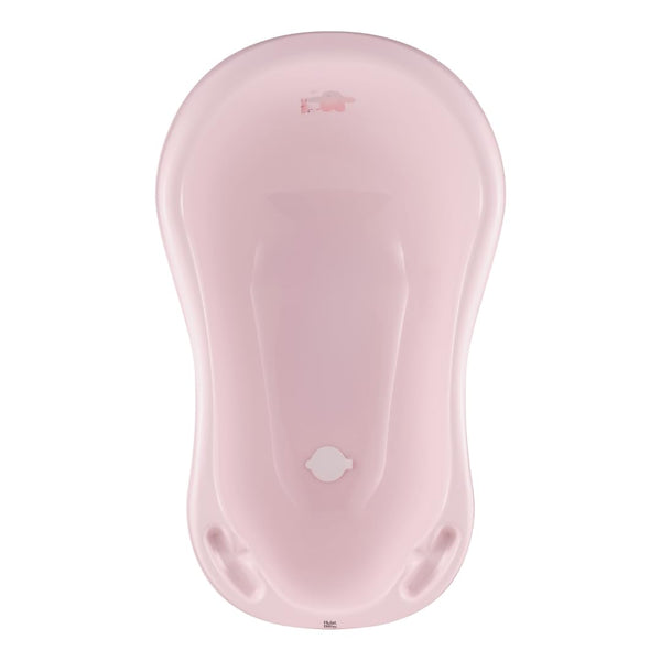 Hylat Baby Praktische Babywanne mit Stöpsel - TÜV Rheinland zertifiziert - Stabil und Bequem, Ideal für Sicheres Baden in den ersten 12 Monaten - Lite-Kollektion - Farbe: Rosa, Motiv: Friends