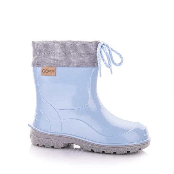 GOKIDS Kleinkinder Gummistiefel Jungen Mädchen Halbhohe Regenstiefel mit Kordelzug 20-28 EU (Blau, eu_footwear_size_system, toddler, numeric, medium, numeric_27)