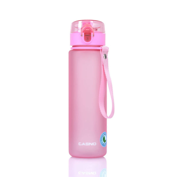 CASNO Trinkflasche auslaufsicher Wasserflasche BPA Frei Sportflasche aus Tritan Getränkeflasche 560 ml (Rosa)