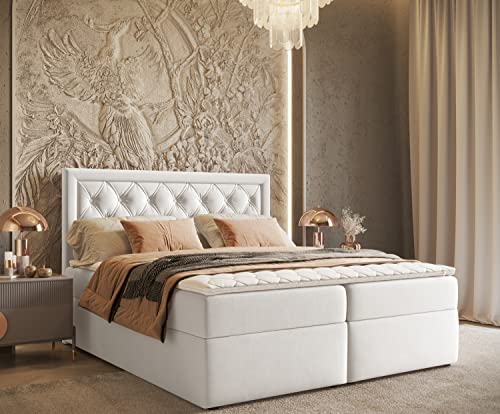 maison de reve Maestro Premium Boxspringbett, Wood, Weiss, 200x200