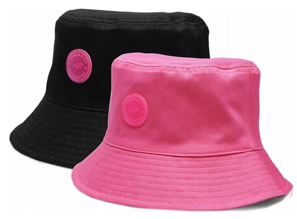 4F Kinder Sonnenhut Schirmmütze Bucket Hat Fischerhut Strandhut Sommerhut (Rosa-Schwarz)