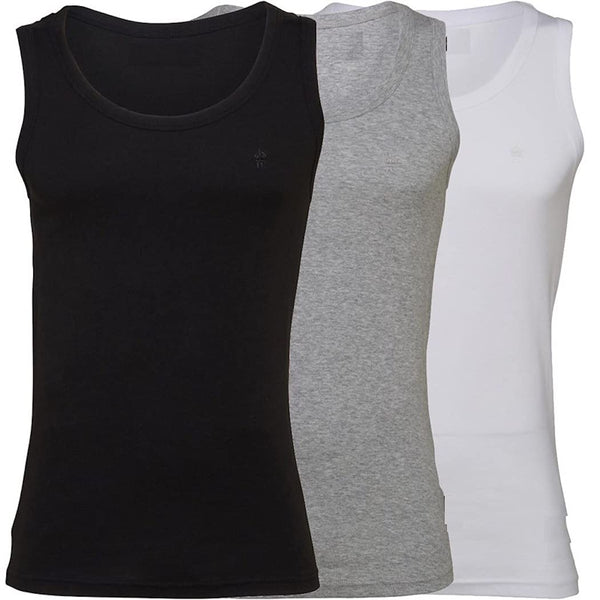 SMART Q CLASSIC Herren-Unterhemden 3er Packs Top (L, White/Black/Grey, Numeric_52)