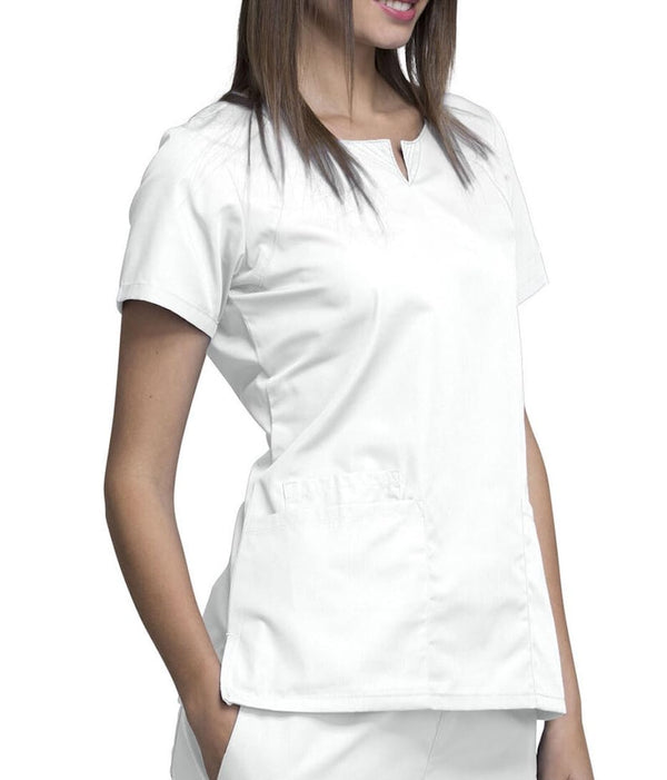 Smart Round Neck Top 1706 (S, Weiß [White])