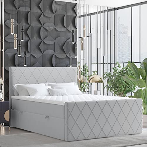 maison de reve 5TH Avenue Premium Boxspringbett, Wood, GRAU, 160x200 cm