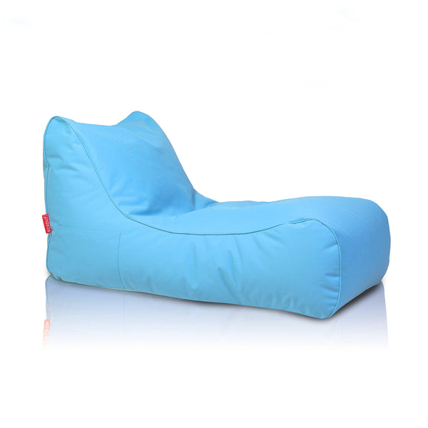 Ecopuf Wetterfester Outdoor Sitzsack Master Chaise Longue - Sitzsack mit Staufach und Griff - Wasserfester Stoffsack - Entspannungssessel - Wohnungseinrichtung - 115x65x60cm, Blau M2