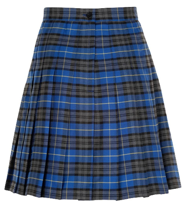 CARE SMART UNIFORM Senior Mädchen Stitch Down Knife Pleat Rock - Länge: 56 cm, Blue Tartan, 28W