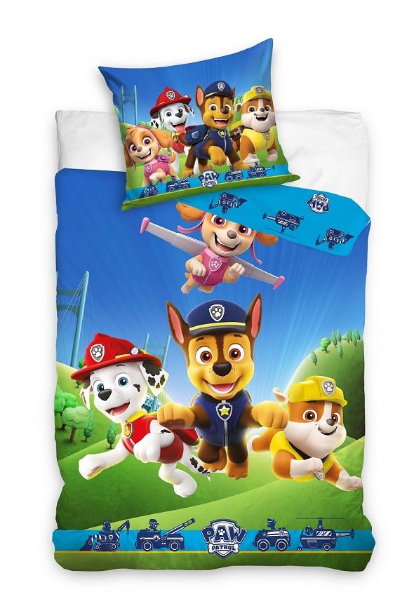 Paw Patrol Kinderbettwäsche 100x135 + 40x60 Baumwolle