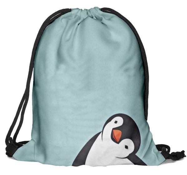 Beutel Fullprint Tasche Gymsac Turnbeutel Jutebeutel Print Bag Fitness Pinguin [010]