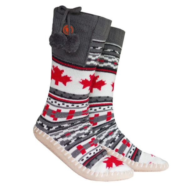 Glovii Beheizte Hausschuhe mit Socken GQ4M– Elektrische Unisex-Fußwärmer, Kohlefaser-Heizelement, Größe 36-40