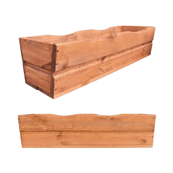 YOURSGARTEN® Blumenkasten |Pflanzkasten aus Kiefernholz| Ideal für Garten und Terrasse | fertig montiert| Farbe: Teak - Groß 64cm - forplus24