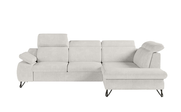 Robin Inspire Ecksofa L Form Sofa Mit Schlaffunktion Eckcouch Multifunktional Mit Bettkasten Schlafcouch Schlafsofa Freistehend Chenille Stoff Ecru Iverto 263 x 206 x 95 cm Rechts