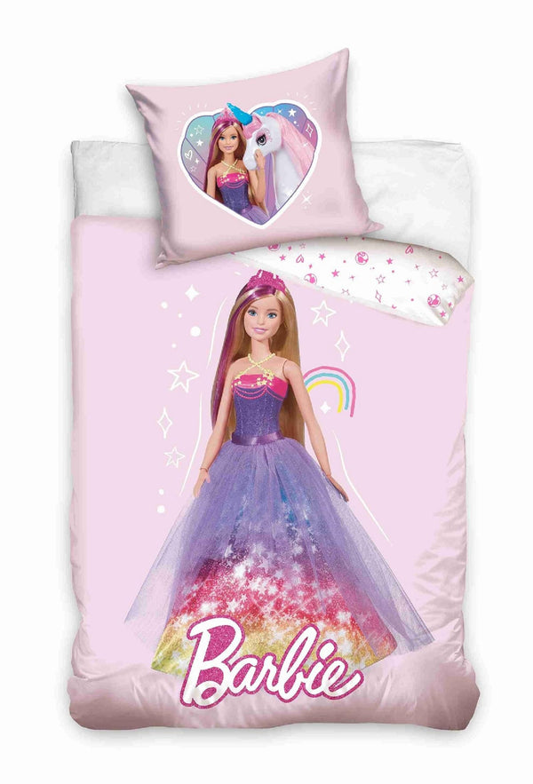 Carbotex Barbie Kinderbettwäsche Babybettwäsche Kinder Bettwäsche 100x135 cm + 40X60 cm