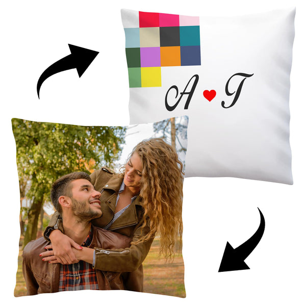 Personalisiertes FOTOGESCHENK mit eigenem Foto (45 x 45 cm) Foto-Kissen mit Deinem Foto & Text Bedrucken Zum Jahrestag, Geburtstag, Valentinstag (mit Füllung) Foto Full [091]