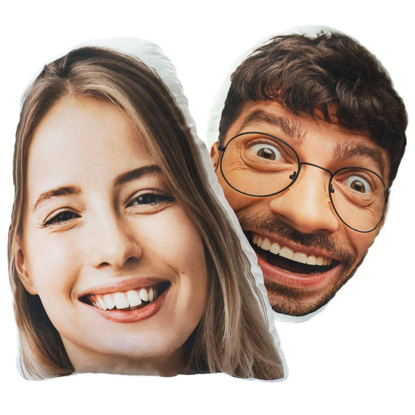 Personalisiertes 3D Gesicht FOTOGESCHENK mit eigenem Foto (30 x 45 cm) Foto-Kissen mit Deinem Foto Bedrucken Zum Jahrestag, Geburtstag, Valentinstag (mit Füllung) 3D Face [091]