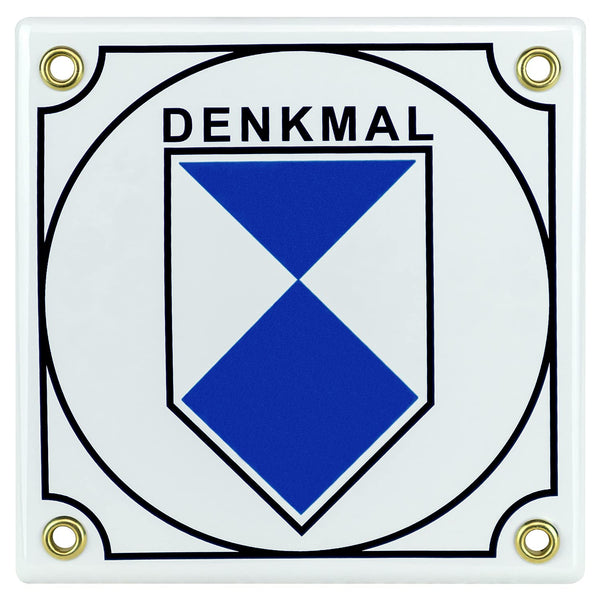 Sosenco - Denkmal Emailschild 12x12 cm - Denkmalschutz Hinweisschild Emaille Schild