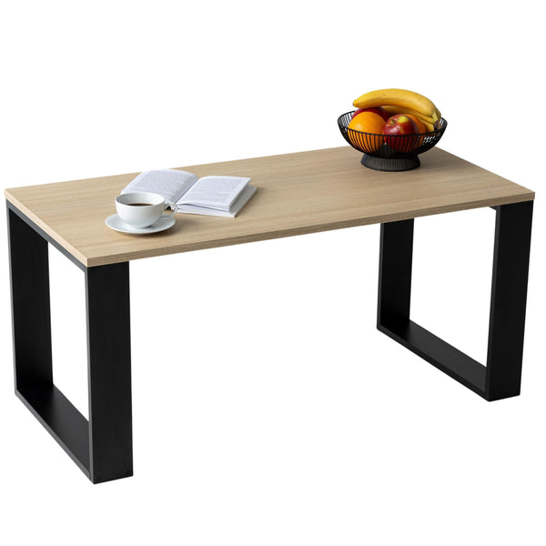 Couchtisch - Wohnzimmertisch Modern Perfekt für Büro oder Wohnzimmer - Rechteckiger Kaffeetisch im modernen Stil 105x50x49 cm, Mittel- oder Beistelltisch für Tee und Kaffee, Gestreifte Eiche