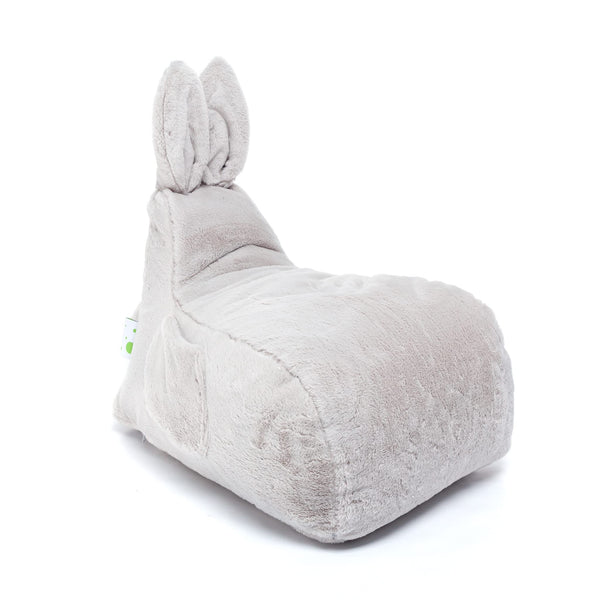 Ecopuf Bunny S | Kinder Sitzsack Hase Design - Original Sitzsack Hase mit Kunstfellbezug und vollständig abnehmbarem Bezug - Sitzsack Hase mit Aufbewahrungstasche