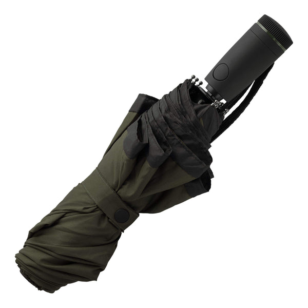 Hugo Boss Gear Regenschirm Taschenschirm aus Polyester in der Farbe Khaki, Maße offen: Länge ca. 62 cm, Durchmesser ca. 104 cm, HUF007T