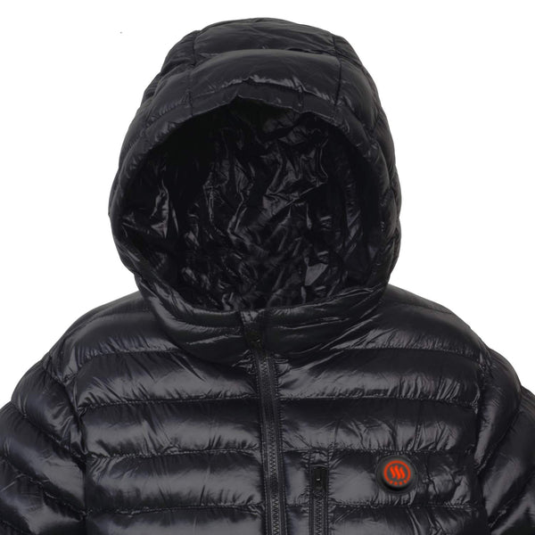 Glovii Beheizte Herren-Winterjacke mit Kapuze GTMB – Wasserdicht, Atmungsaktiv, Mit Infrarot-Heizelementen, 5200mAh Li-Ion-Akku, Ideal für Outdoor-Aktivitäten, Größe L, Schwarz