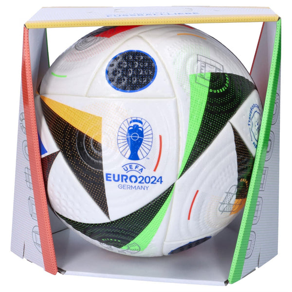 Adidas Unisex Euro24 Pro Ballon, White/Black/Globlu, Size 5