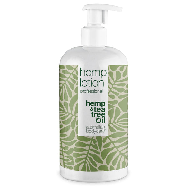 Hanf Körperlotion 500 ml bei Unreiner & Trockener Haut, Pickeln, Juckreiz, Schweißgeruch - Auch zur Pflege bei Pilzinfektionen, Ringelflechte – Vegan Body Lotion von Australian Bodycare