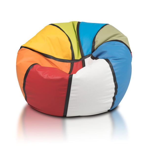 Ecopuf Basketball – Sitzsack Fussball XL - Spielkissen aus Kunstleder - Ideal für Fußballfans, Kinder - Sitzsack Wohnzimmer - Sitzpouf Samt - Gaming Stuhl Pouf Sack - 100x55cm, Mix: Basketball