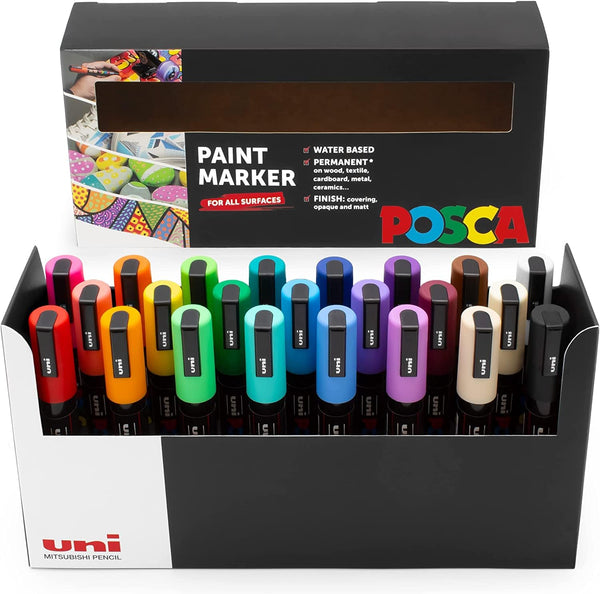 Posca - Paint Marker Art Pens - 1.8-2.5mm - Deskset Gift Set (PC-5M Desk Set of 23)