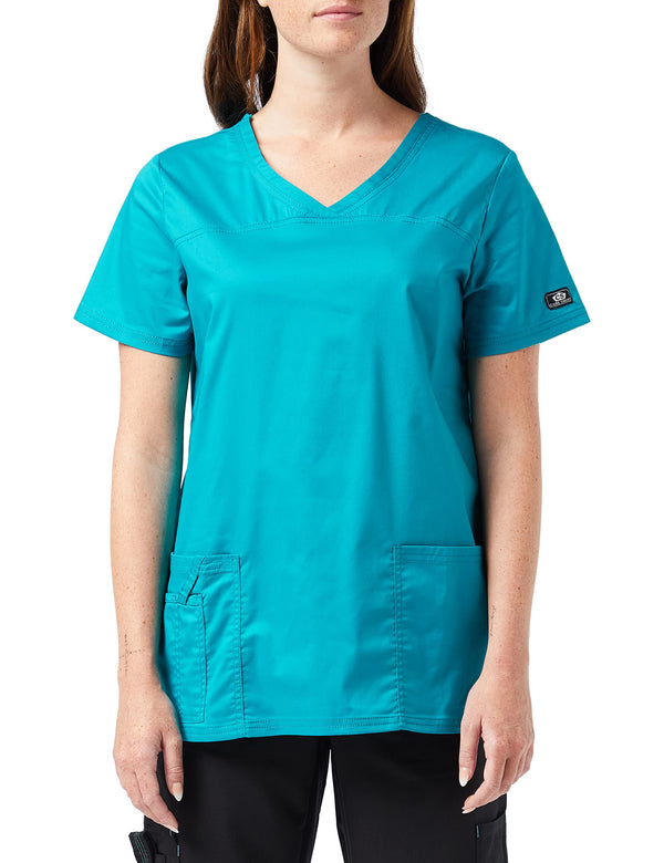 Smart Uniform 1122 V Neck top, S, Teal [Aquamarin]1