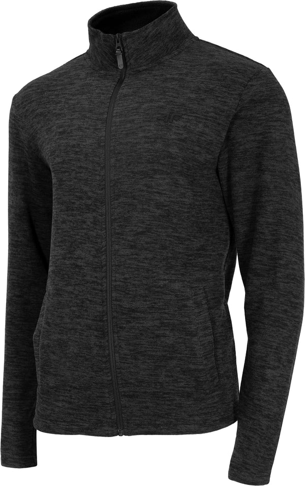 4F Herren M052 Fleece, Schwarz meliert, Large