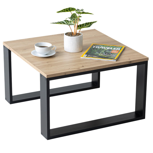 Mex-System Couchtisch Klein Clif, Wohnzimmertisch, Beistelltisch 65x65x40cm, Couchtisch Quadratisch Ideal für Wohnzimmer, Zimmer und Büro, Smart Living Wohnzimmertisch Modern, Artisan Eiche