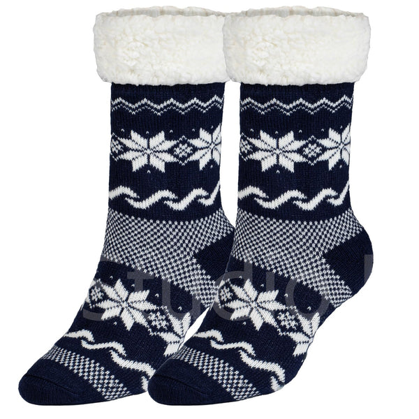 Ferocity Herren Warme Dicke Wintersocken mit Innenfell Teddyfutter und Antirutschsohle [033], Men's Model 4, 40-45