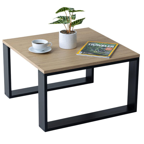 Mex-System Couchtisch Klein Clif, Wohnzimmertisch, Beistelltisch 65x65x40cm, Couchtisch Quadratisch Ideal für Wohnzimmer, Zimmer und Büro, Smart Living Wohnzimmertisch Modern, Steineiche