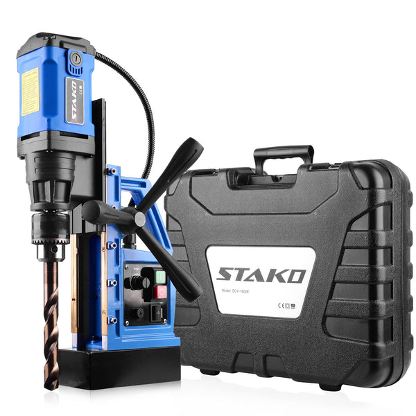 STAKO SCY-1600E Max Ø 40mm Magnetbohrmaschine 1480 W mit Koffer – Magnetkraft 11500N – Max Drehzahl 680 U/min – tragbare Kernbohrmaschine für Metallbearbeitung mit Bohrfutter B16 3-16mm – Leight 10 kg