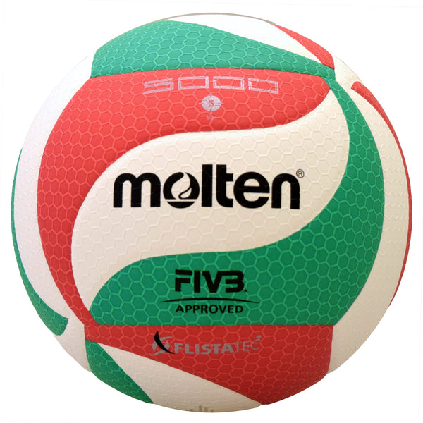 molten Erwachsene V5M5000 Volleyball, Grün/Weiß/Rot, 5